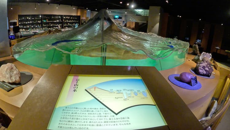 道の駅なるさわ富士山博物館の中にある「これが富士山だ」模型